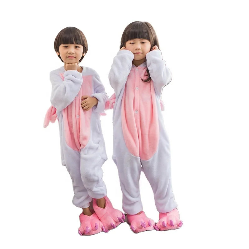 

Kigurumi Kids Pink Unicorn Winter Nightwear Anime Costumes Children Flannel Sleepwear Pajamas Set For Girls Boys