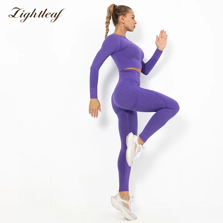 

Deportivo De Mujer Gym Sports Yoga Suit For Women Fitness Seamless Yoga Bra Set Long Sleeve Gym Seamless Activewear