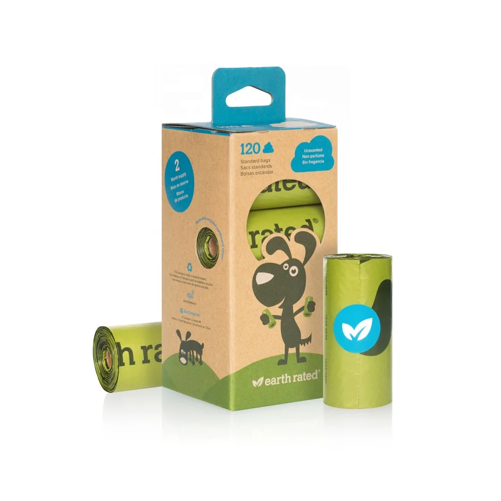 

Amazon Hot Selling Custom Printed Strong Dog Garbage Poop Dispenser Bags, Green