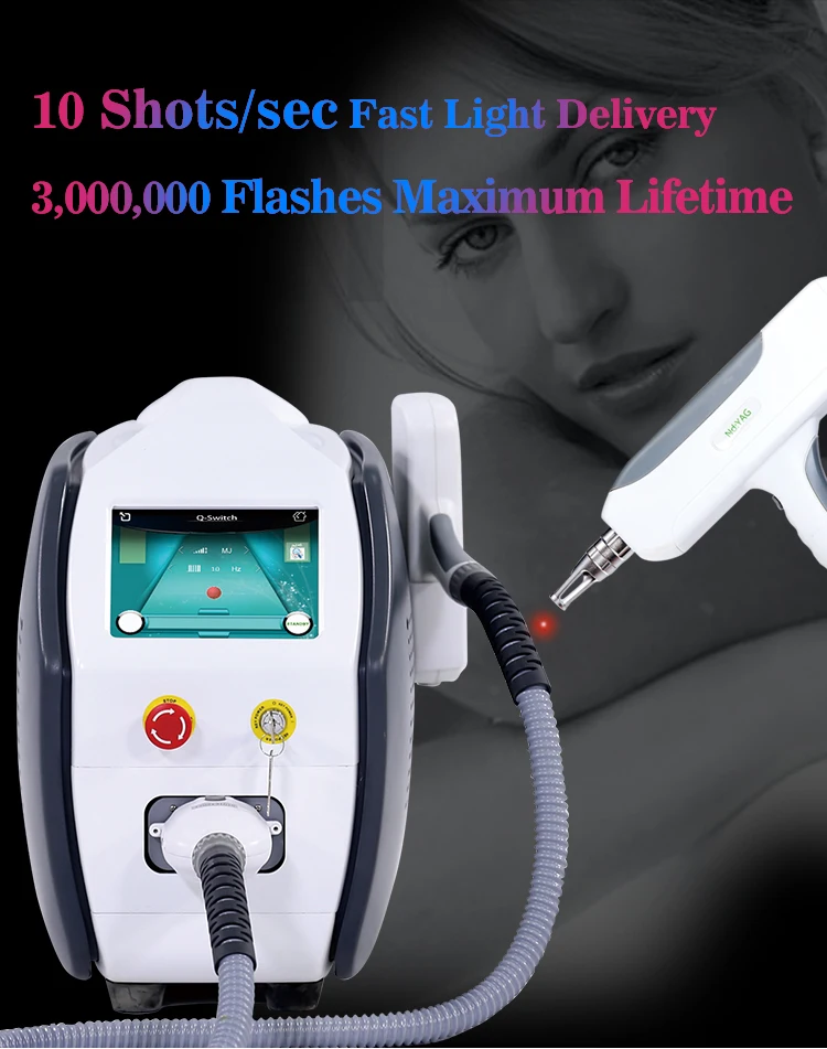 Q Switch Laser Tattoo Removal 1064 532 1320nm Nd Yag Laser Tattoo