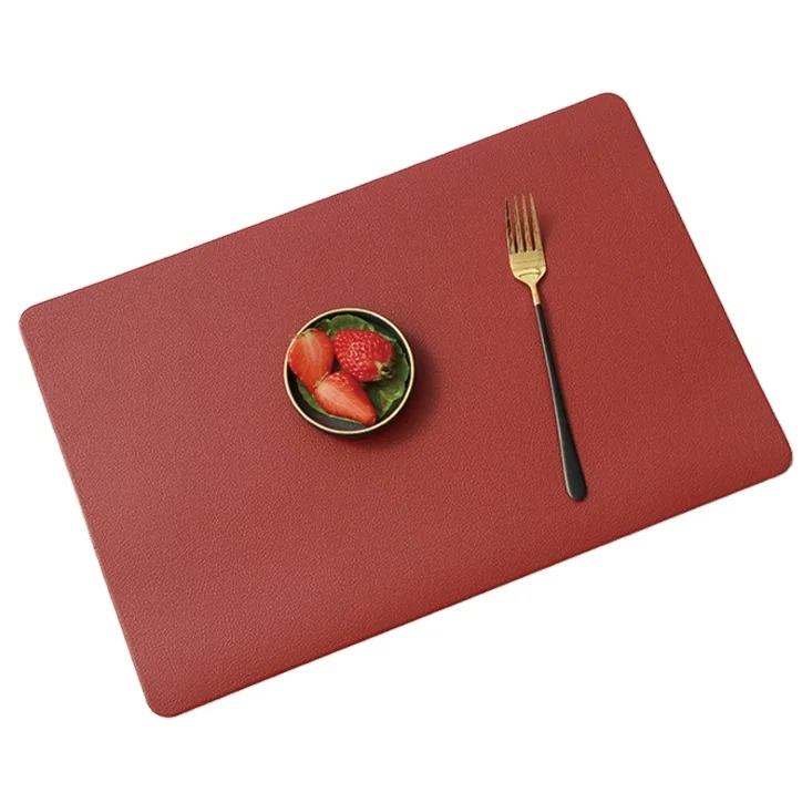 

Customized Square shape waterproof placemat leather table placemat set, Many color can choose