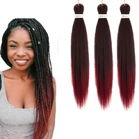 

Wavy braids single color ez braid pre stretched colored braids synthetic braiding hair extensions