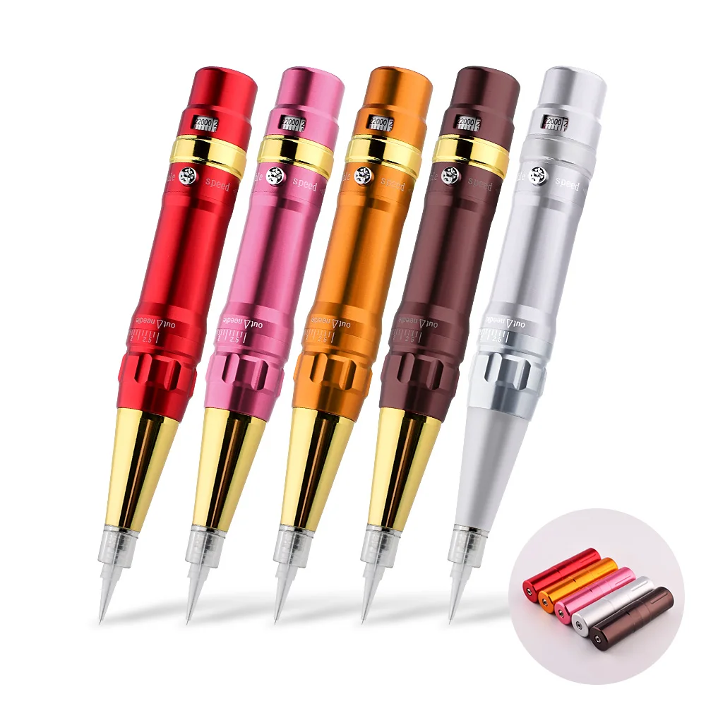 

microblading supplies 2019 Big Discount microblading kit semi eyebrow tattoo permanent makeup machine pen, Red/gold/silver
