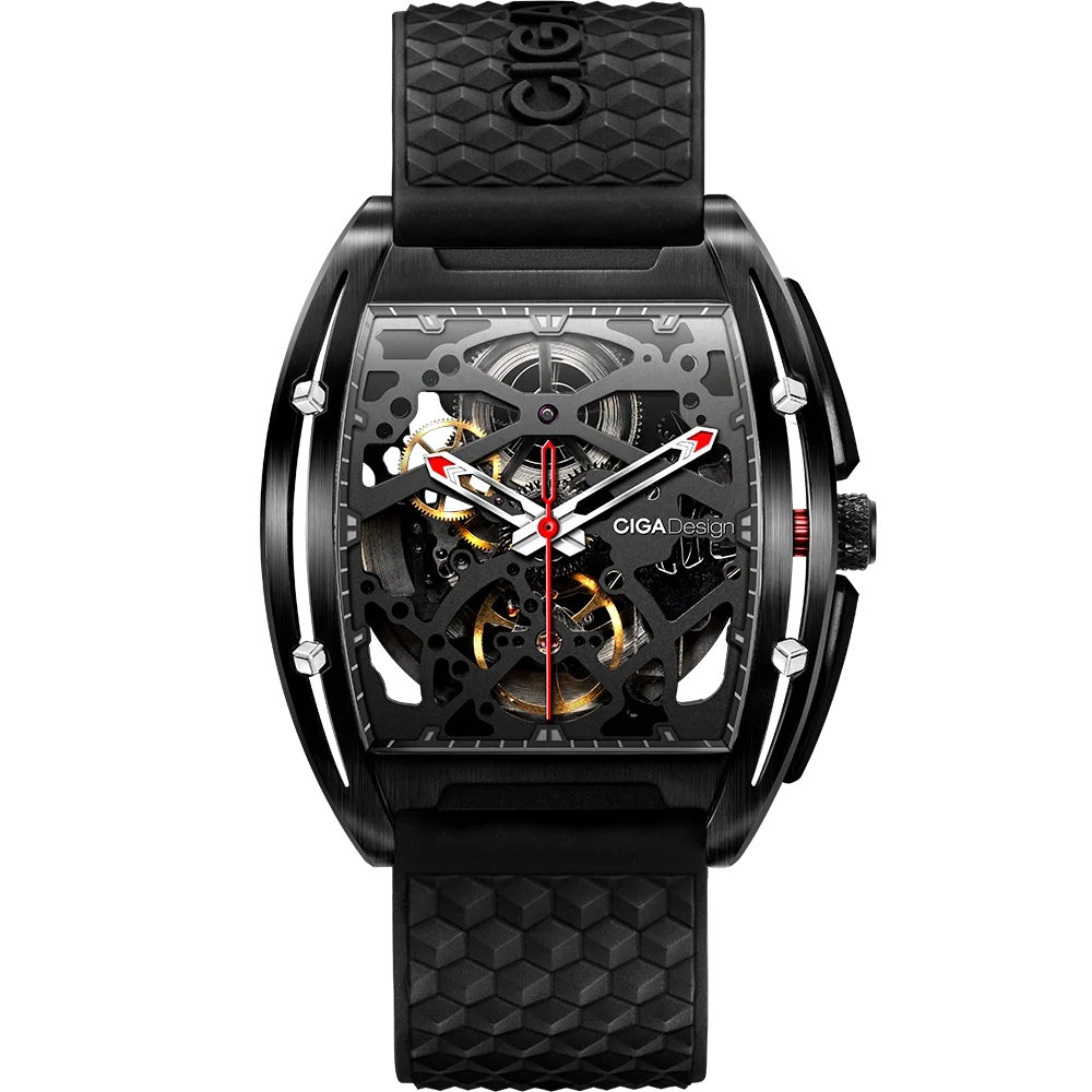 

Free Shipping CIGA Design Z Series Sapphire Crystal Fashion Black Skeleton Mens Automatic Mechanical Watches