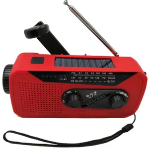 Solar Crank AM FM NOAA Weather Radio LED Flashlight