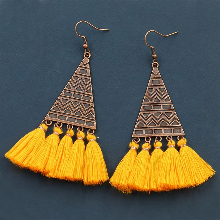 

vintage tassels women jewelry Bohemian ethnic geometric drop dangle hanging statement earrings, Picture