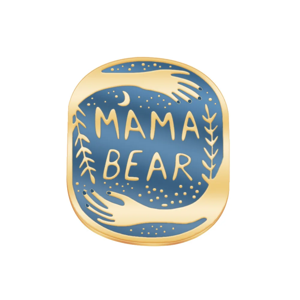 

Custom Mother Brooch Metal Pin Mama Bear Enamel Pins Brooches for Birthday Gift