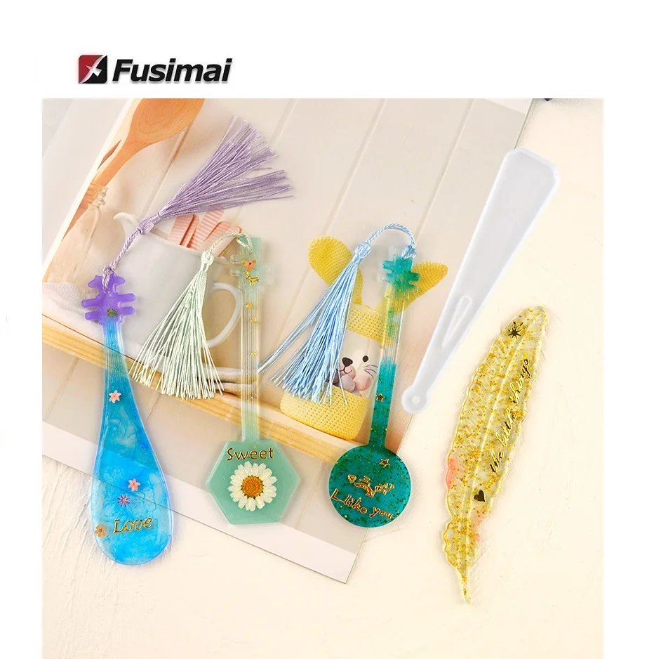 

Fusimai Silicone Bookmarks Mould Diy Rectangle Craft Epoxy Resin Molds Bookmark, Stock or customized