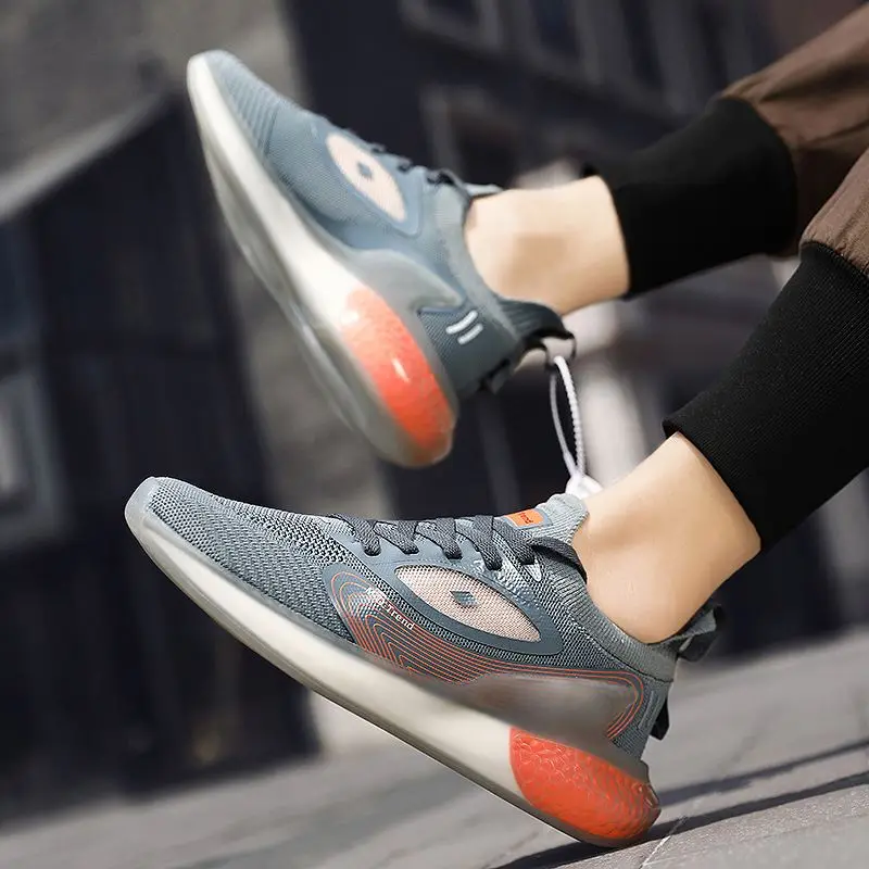 

New fashion trend breathable sports casual men's shoes for outdoor, Black/white/gray