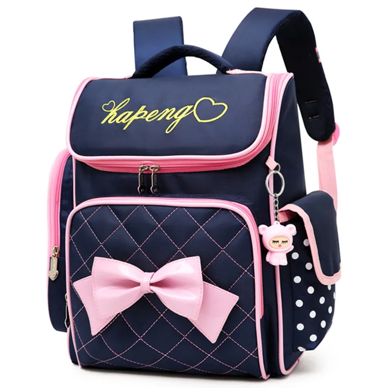 

Customize Made Child bookBag Kids Backpack cute bow School Bag, Blue,pink,rose red