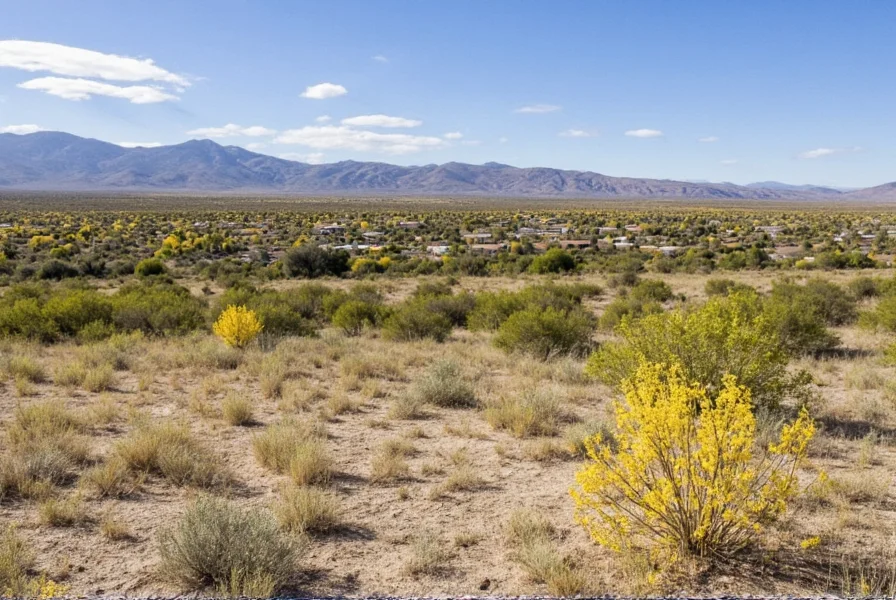 Aerial view of Saffron Patch Valley showing single-family homes arranged along winding streets with preserved natural desert landscape between residential clusters