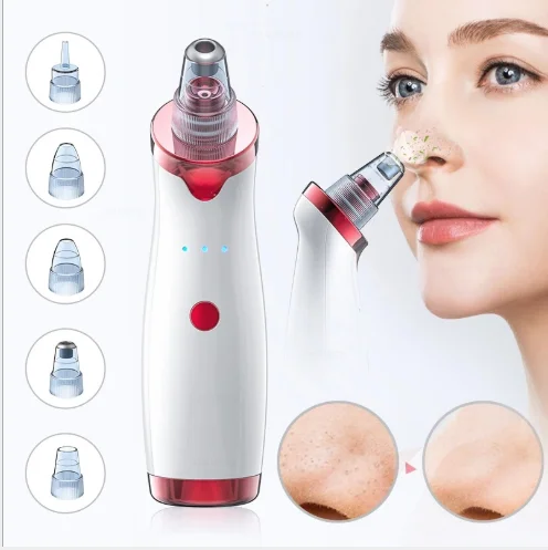 

Blackhead Remover Face Deep Nose Cleaner T Zone Pore Acne Pimple Removal Vacuum Suction Facial Diamond Beauty Clean Skin Tool, Red