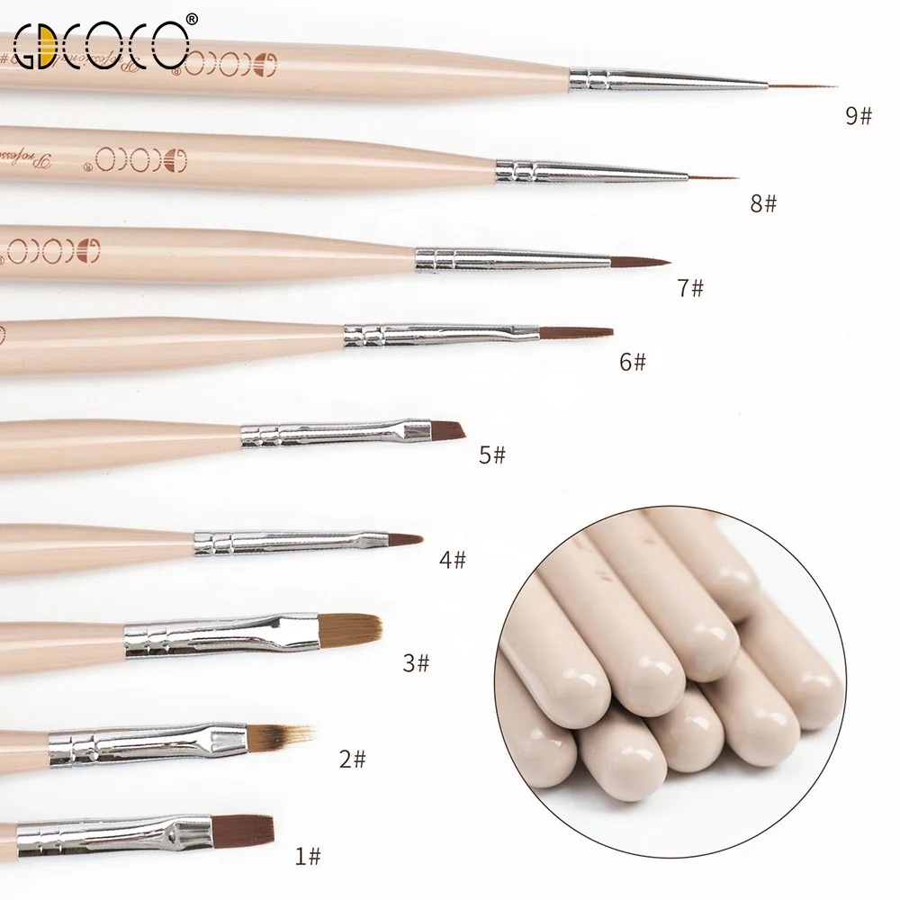 

Acrylic Rhinestone Handle Nail Brush Set Design Gel Polish Painting Drawing Acrylic Gel Nail Brushes For Nails Art Manicure Tool