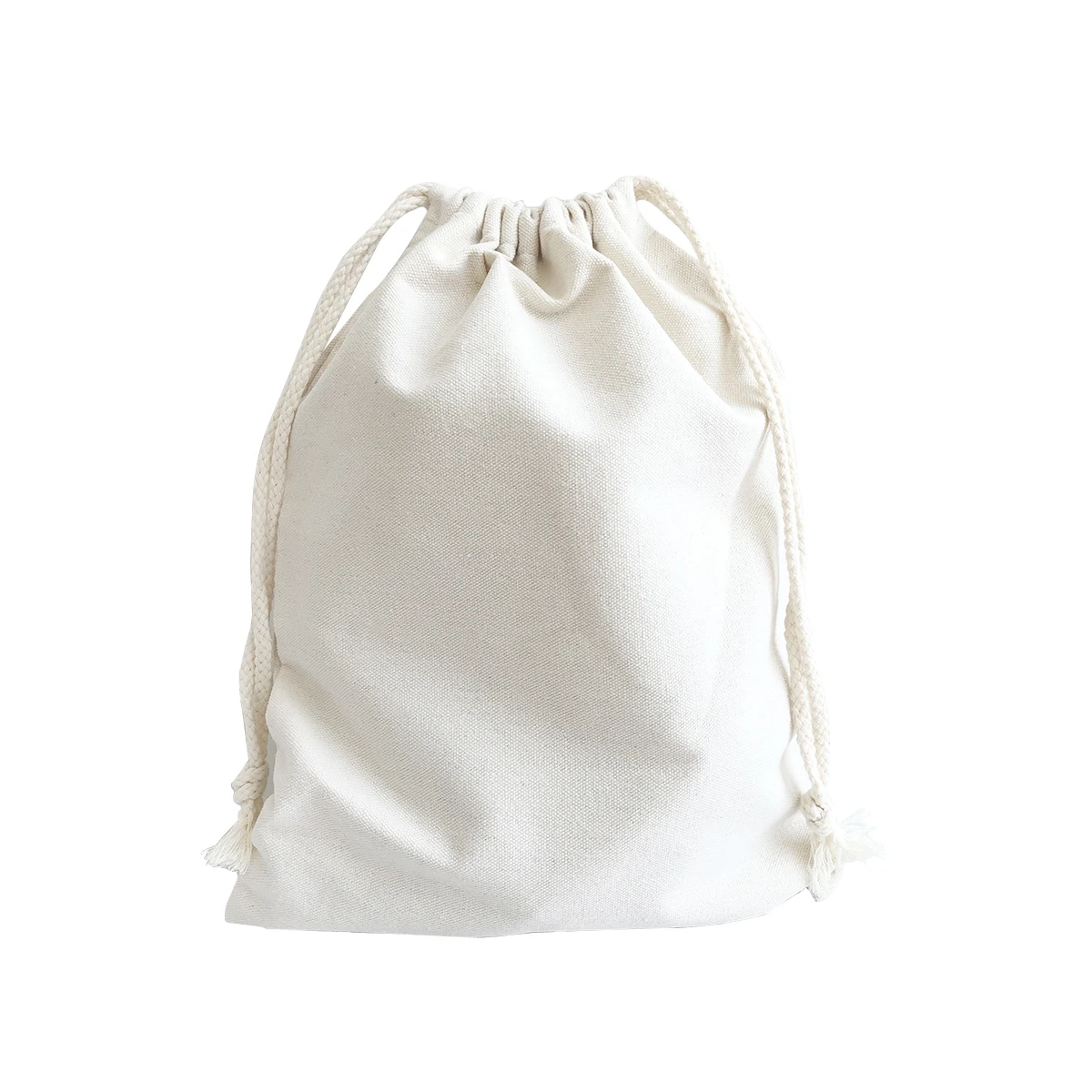 

Wholesales Custom Logo Printed 10 Ounce Cotton Canvas Drawstring Gift Pouch Blank Eco string Cotton Bag
