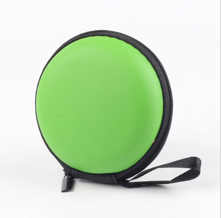 

Small Round Pocket Earbud Travel Carrying Case for Smartphone, Black,green or others