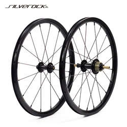 SILVEROCK Alloy NBR Wheels 16 1 3/8 349 Rim Brake External 3 Speed for Brompton 3sixty Pikes Folding Bike Bicycle Wheelset