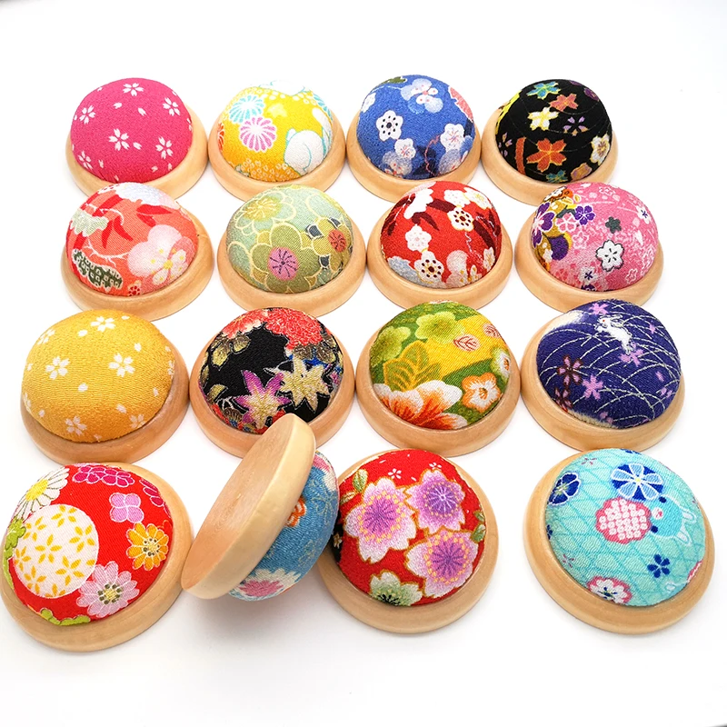 

Free shipping Wooden base Pin Cushion handmade diy needlework Sewing Tools handmade E01-2, Color