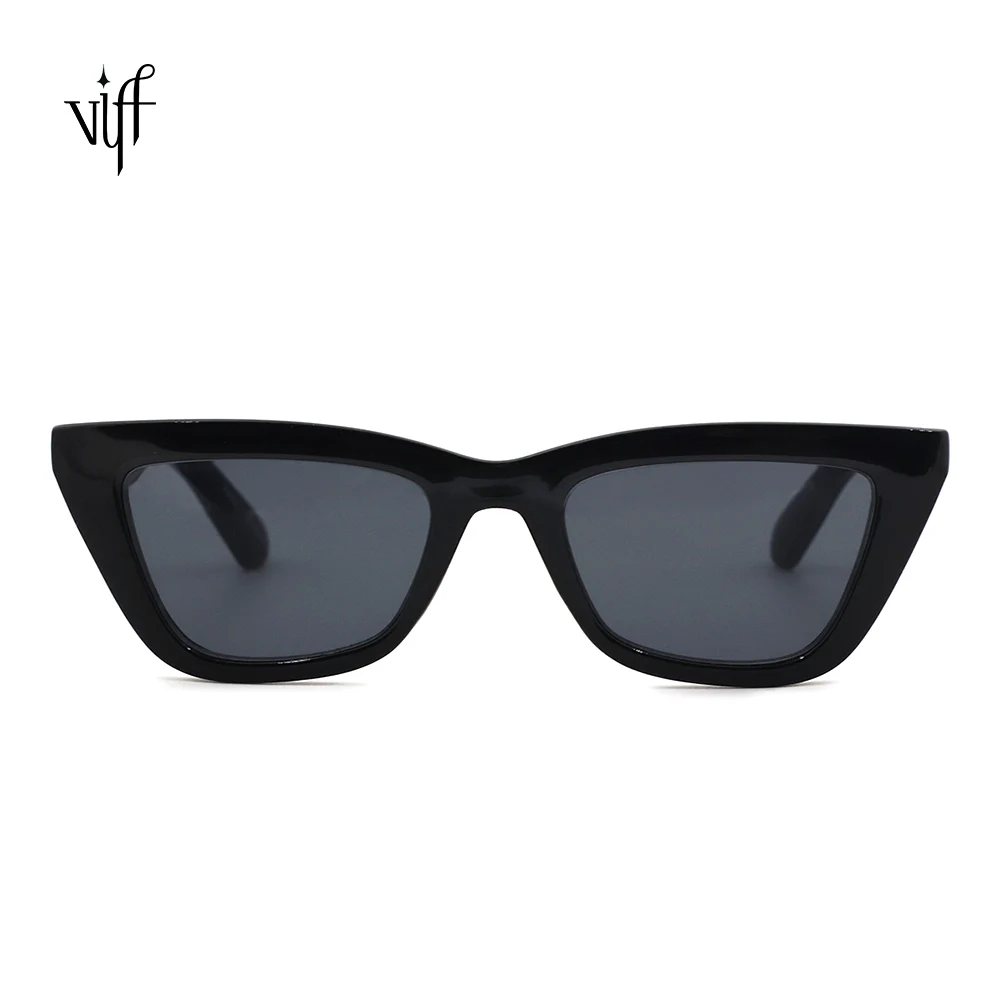 

VIFF Wholesale Cool Fashion Women Cat Eye Sunglasses HP19674 Black Plastic Frame Vintage Shades Sunglasses