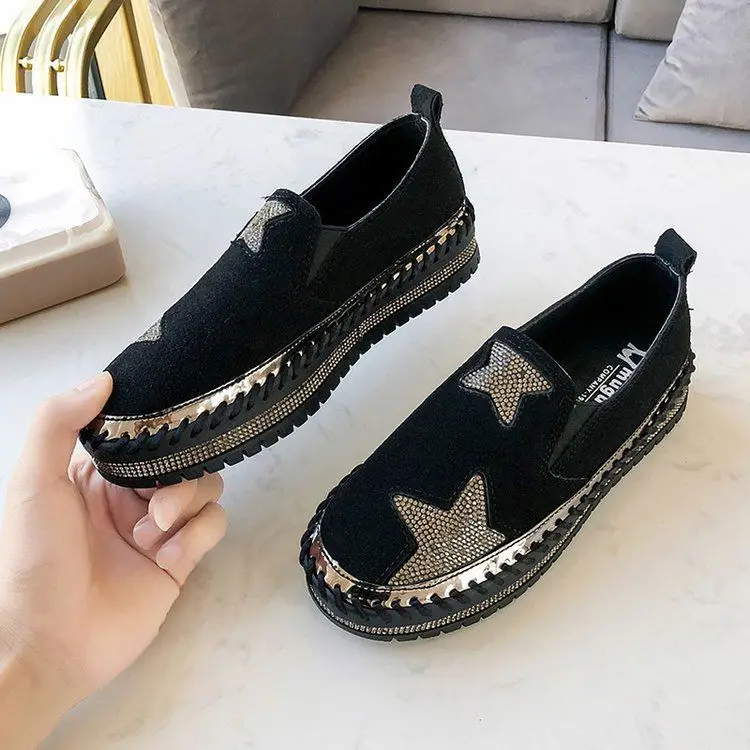 

China Wholesale Platform Casual Shoes Rhinestone Ladies Flat Slip on Shoes Women, As your requirements