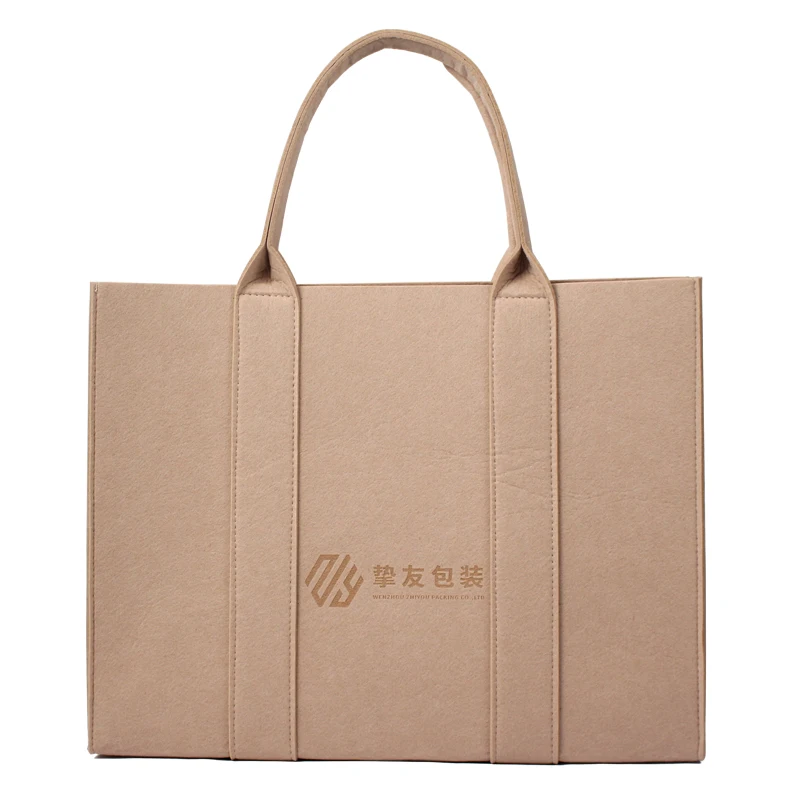 

High-capacity Shoulder Straps Custom Logo Storage Felt Shopping Tote Bag