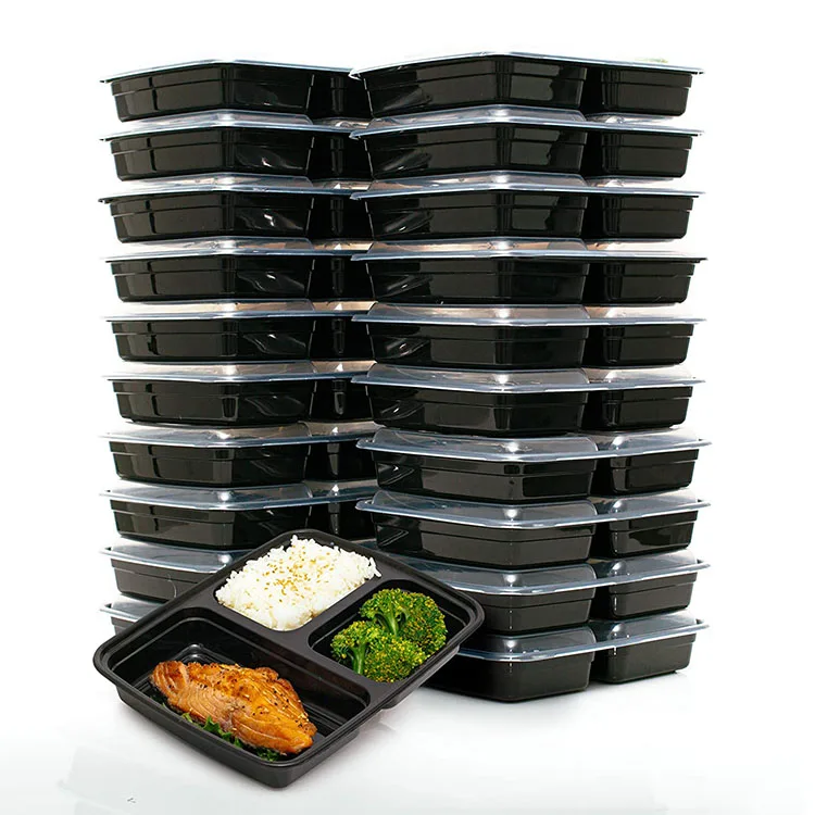 

[20 Pack] 3 Compartment Meal Prep Containers BPA Free Portion Control Bento Boxes (39 Oz.), Any color is available