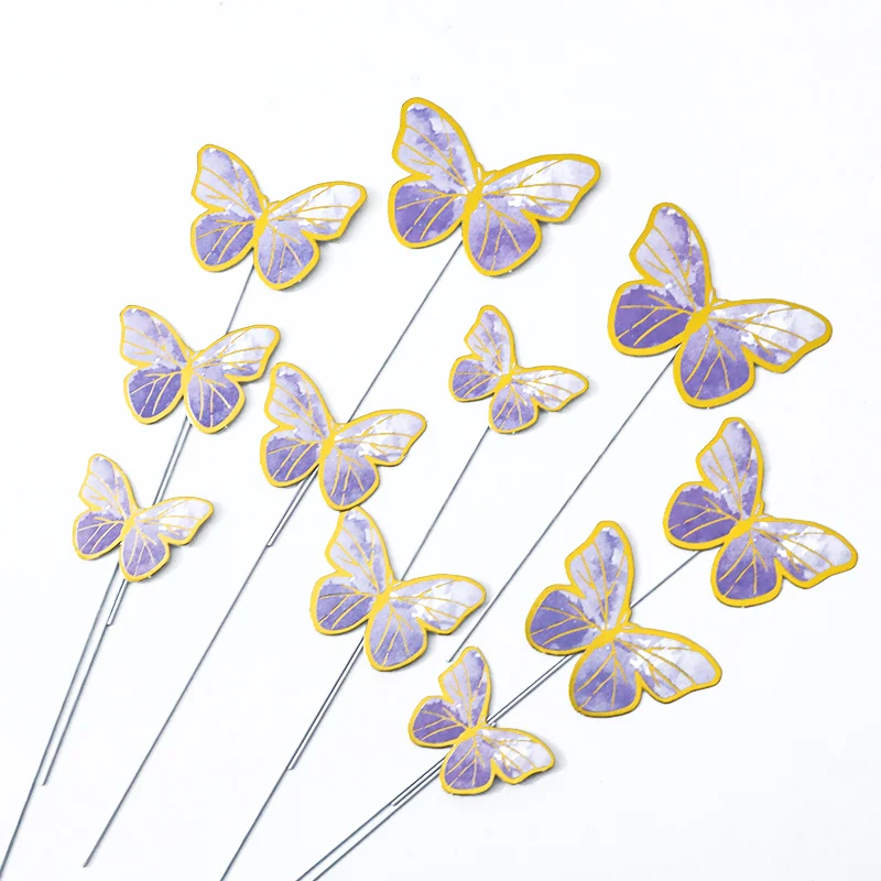 

2021 cake decoration supplies happy new year birthday gifts decoration paper butterfly happy birthday cake toppers, Colorful