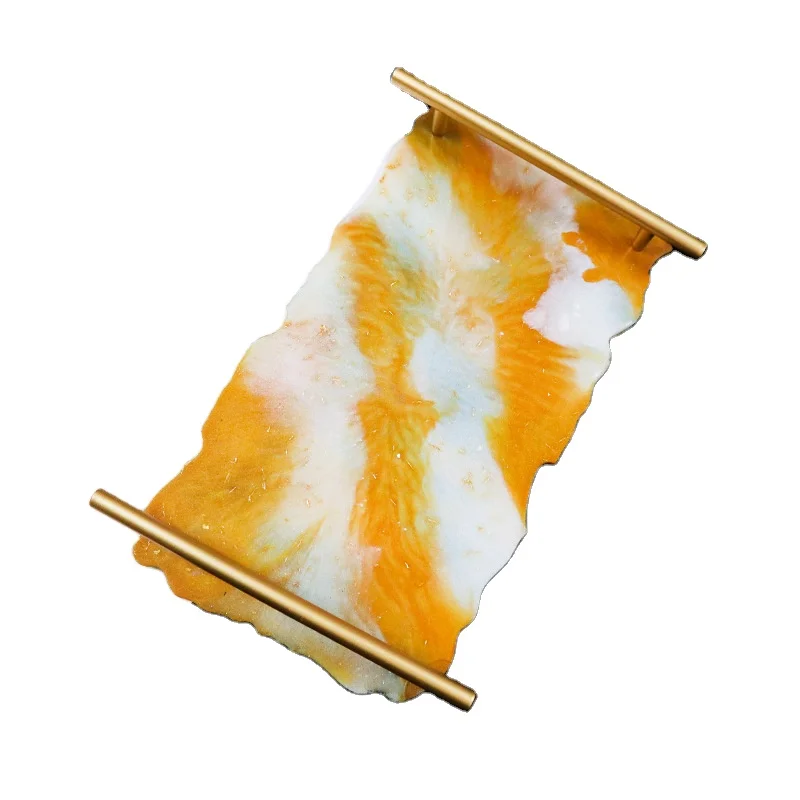 

1542 Rectangular shaped irregular table tray silicone mold diy crystal drop glue fruit tray coaster resin mold, White transparent
