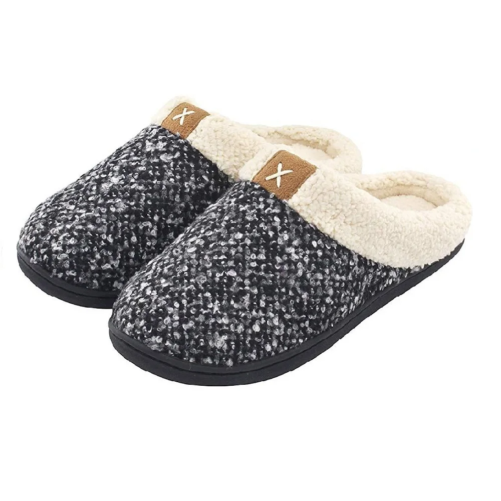 

Amazon men's and women's comfortable memory sponge slippers imitation wool arch shoes, Picture