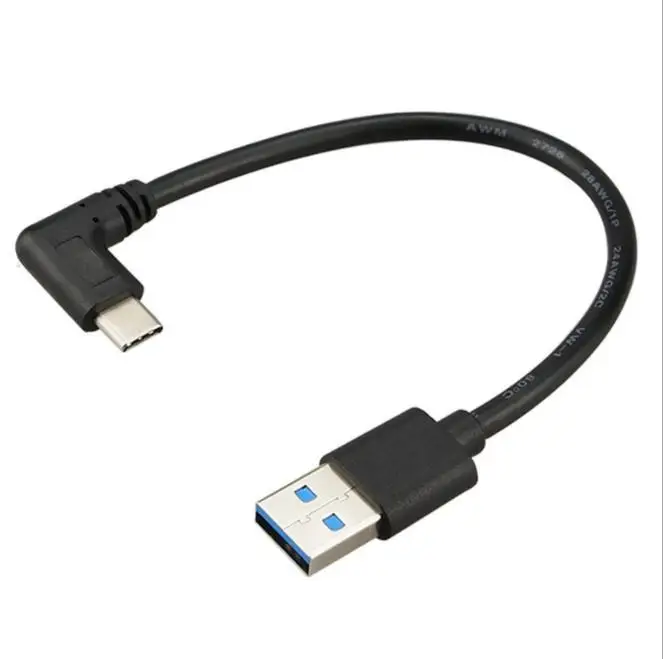 

short 90 degree USB 3.0 C male to A power charge cable, Black