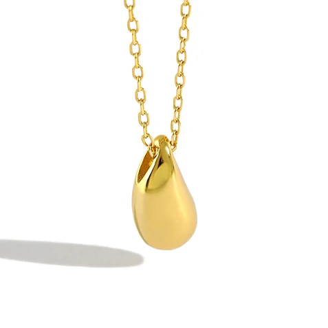 

H-N526 women elegant jewelry 925 sterling silver chic gold drop necklace, Gold/white gold