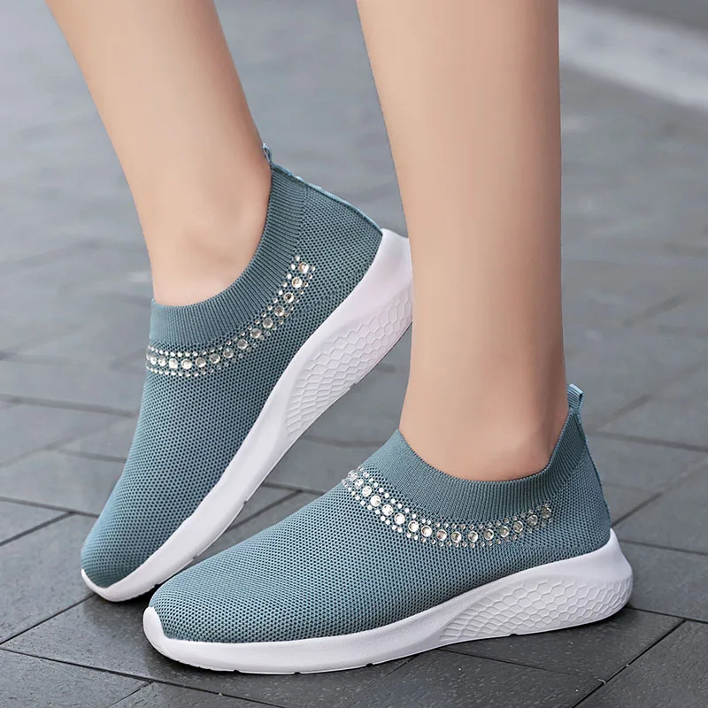 

Wholesale Cheap Comfy Women Rhinestone Casual Slip On Shoes