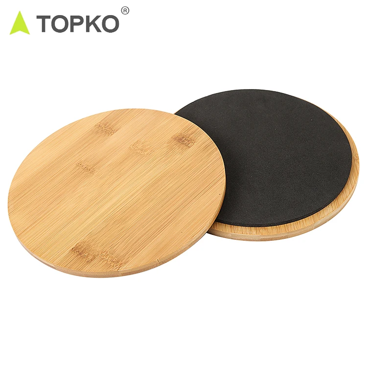 

TOPKO new arrival fitness ab training slider core strength exercising wooden bamboo sliders, Customized color