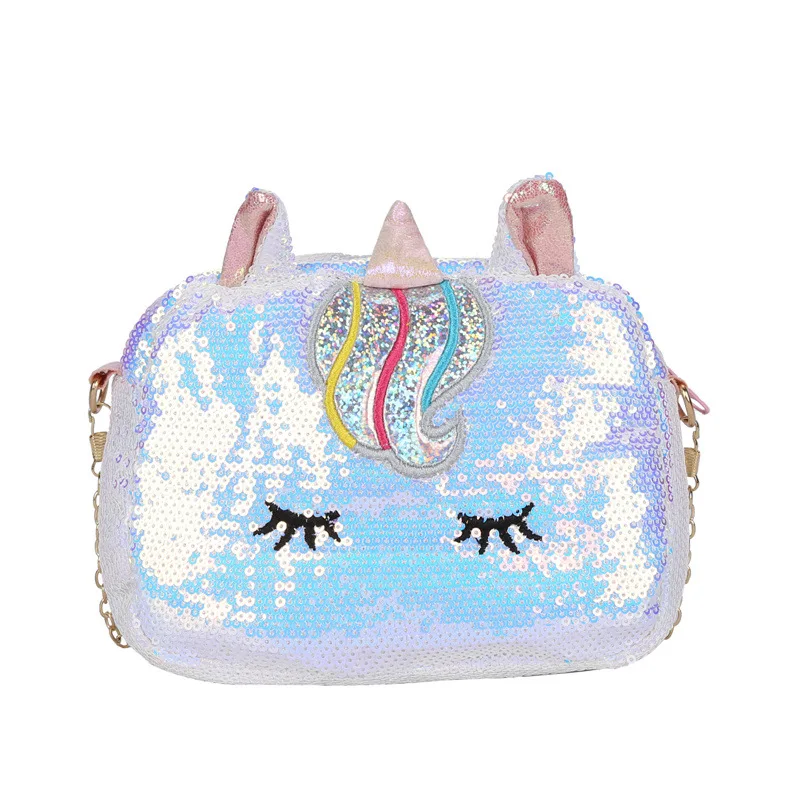 

New Style Glitter Sequined Cartoon Unicorn Shoulder Bags Crossbody Bag For Girls