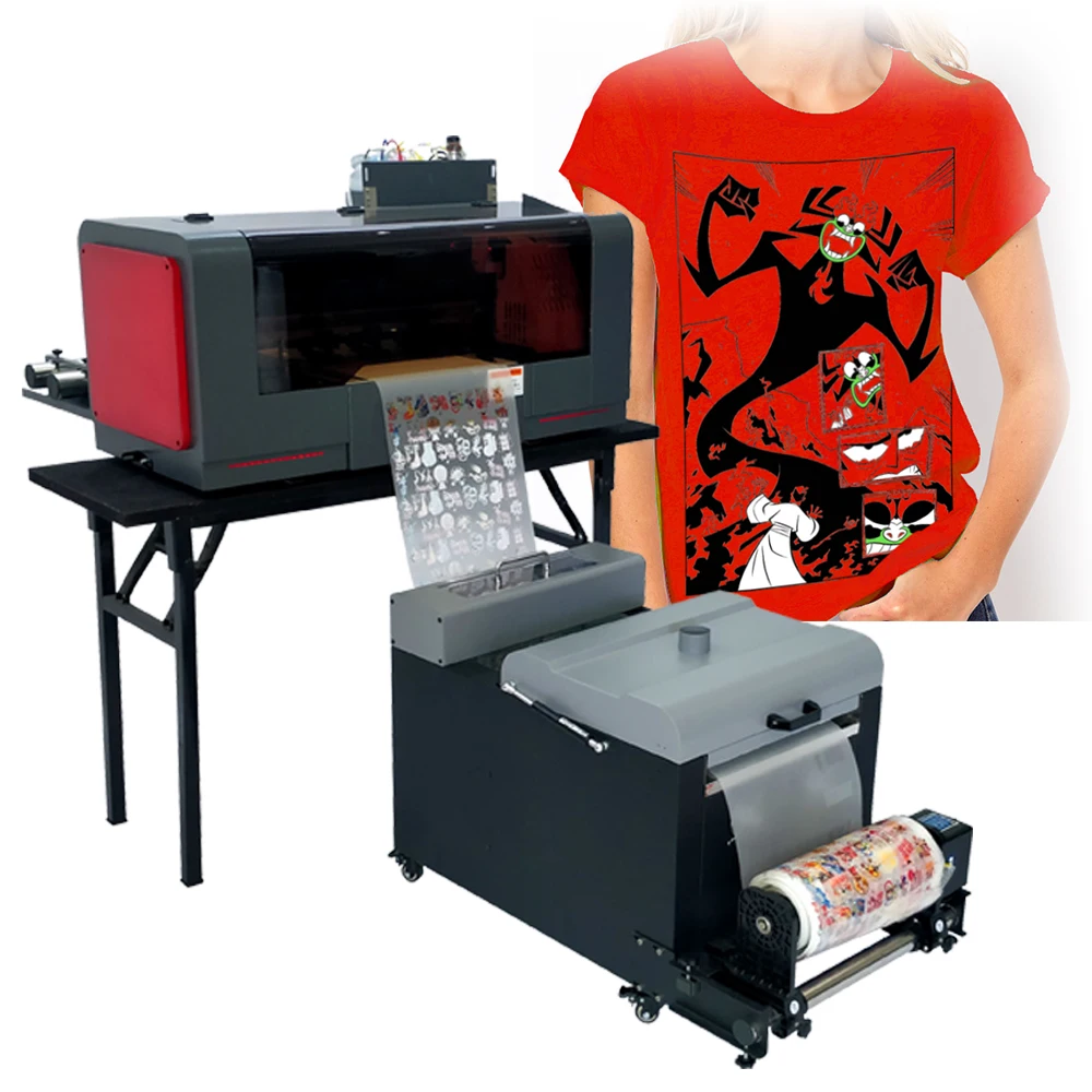 

industrial 3050 dtf machine printer 2 head with powder machine for a3 t-shirt printing heat t