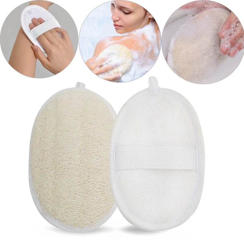 

100% Eco Friendly Natural Body Shower Kitchen Cellulose Sponge Brush Facial Bath Gants Loofah Scrub Sponge Pads