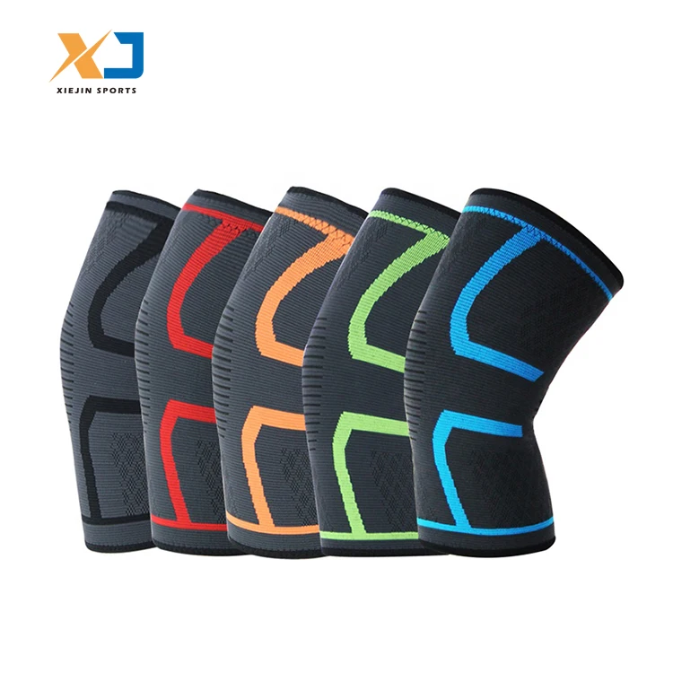 

Custom Elastic Compression Non-slip Protective Neoprene Supports Basketball Safety Knee Pads Knee Brace, Blue/black/red/green/orange