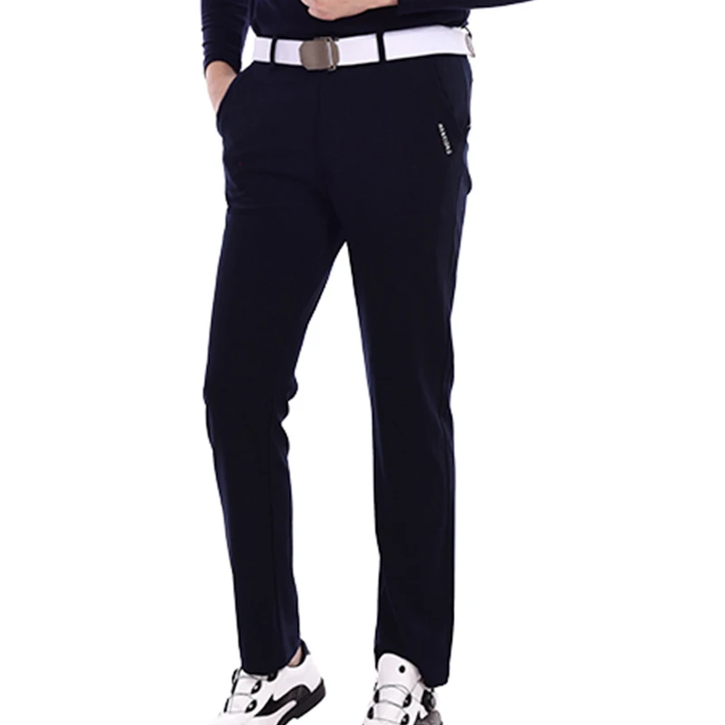 

custom logo embroidery polyester golf pants solid color trousers mens slim fit workout wear