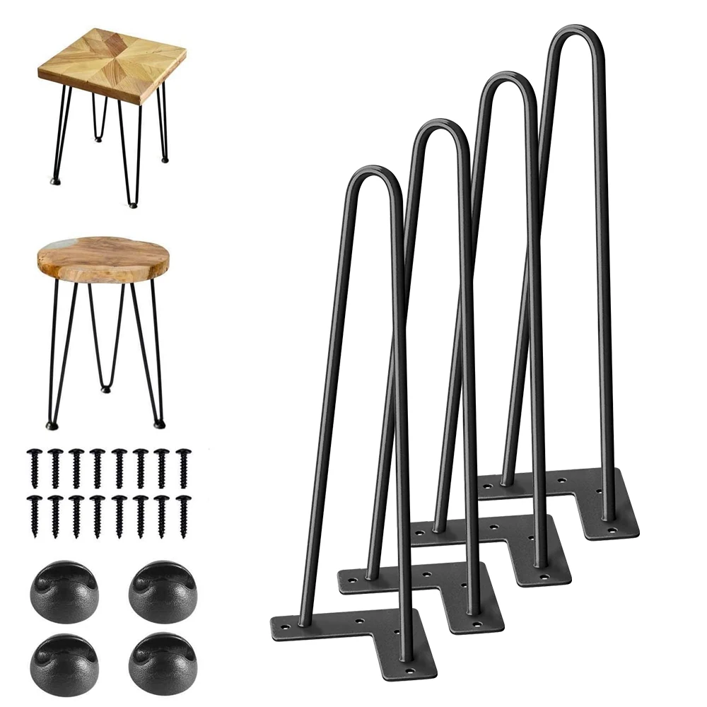 

2 Rod 16 Inch Hairpin Table Legs Best Black Metal Steel Brass Coffee Table Hairpin Legs