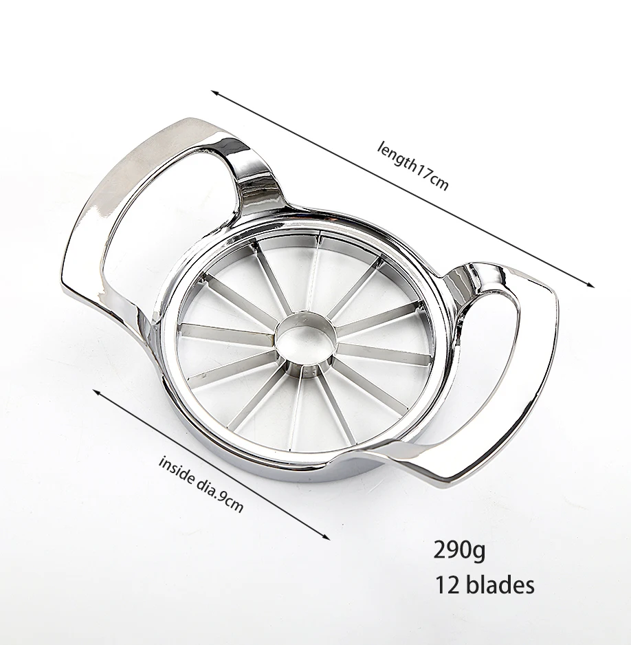 

Extra Large Extra Sharp Stainless Steel Apple Slicer 12 Slices - Easy to Use Apple Slicer Corer Cutter Heavy Duty