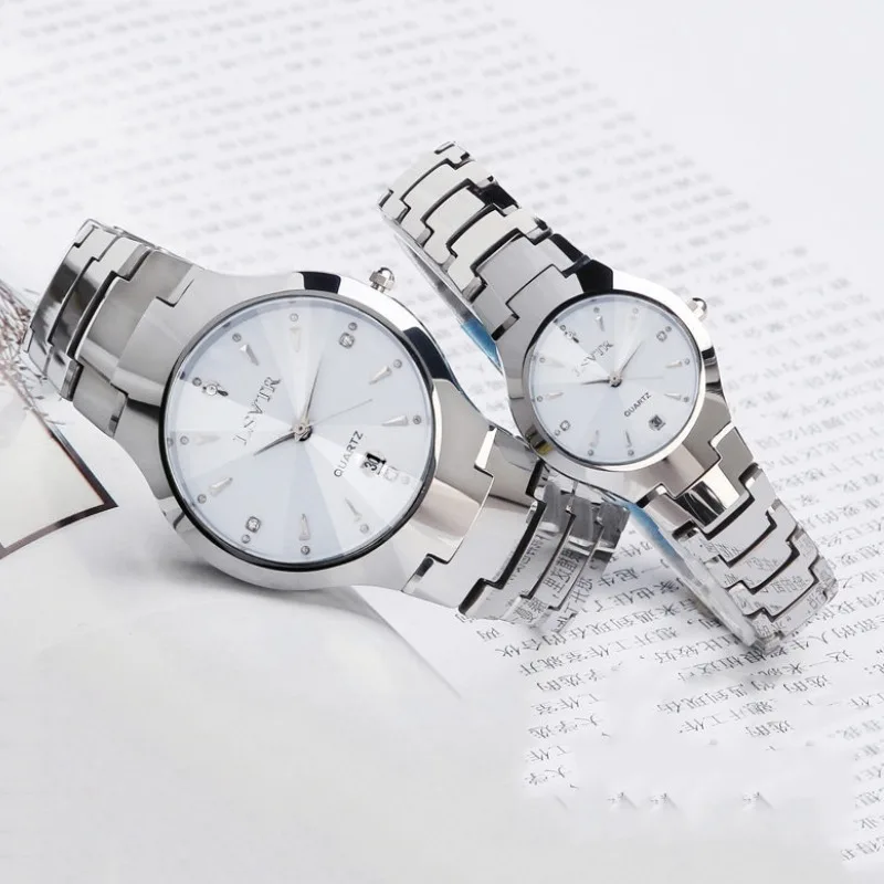 

Hot Selling LSVTR Waterproof Couple watch Love Women and Titan Calendar Men Unisex Ladies Stainless Steel Quartz Watch with Date