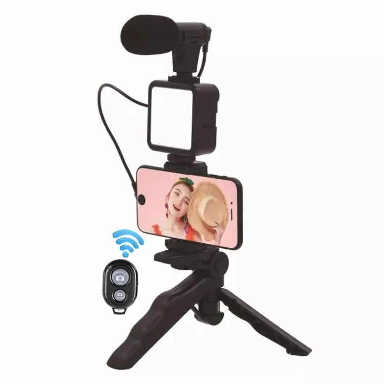 

Hot Sell Flexible AY49 Portable Smartphone Camera Phone Wireless Remote Tripod Led Light Selfie Stick Microphone Vlogging Kit
