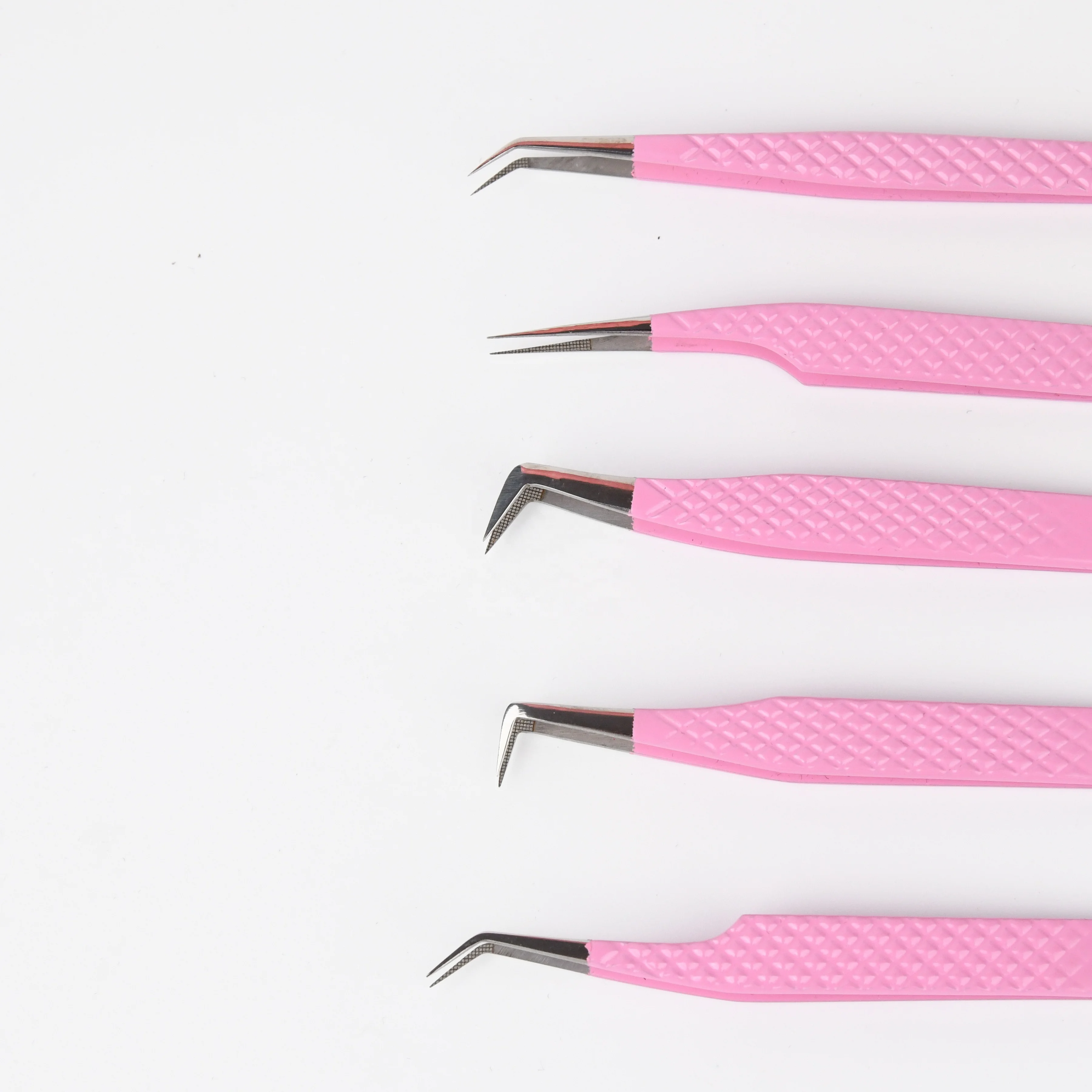 Wholesale Eyelash Extension Tweezers Kit Stainless Steel Lash Tweezers Fiber Tip Tweezers
