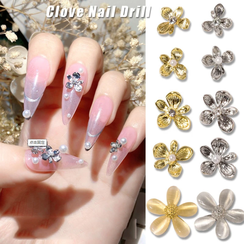 

SHIZHIXIU New Clove 3d nails Accessories art zircon Beautiful flower nail designs art decoration