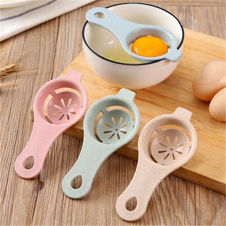 

Wholesale Kitchen Gadgets Egg Divider Food Grade PP Plastic Wheat Straw Egg White Yolk Separator Egg Strainer Filter