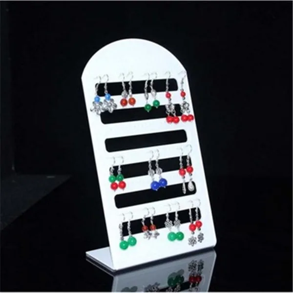 

Simple white custom earring display racks acrylic jewelry display stand for earring