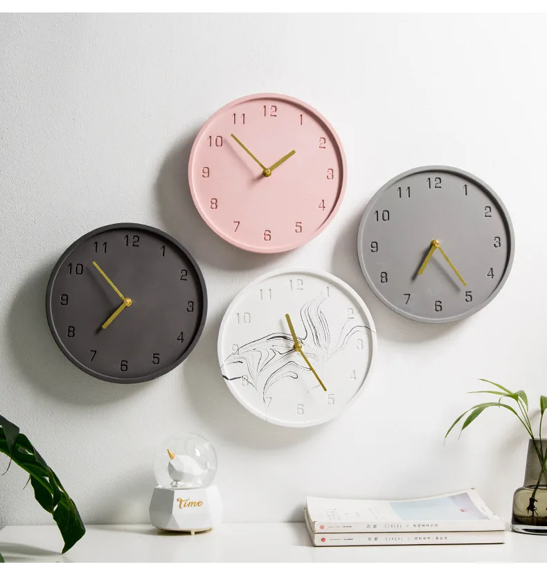 

unique concrete Home Living Room Decoration clock wall nordic simple cement 3D Wall Clocks art Design Clock reloj pared horloge