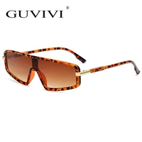 

GUVIVI FDA&CE Wholesale Leopard print Sunglasses fashion for women One piece lens sunglasses