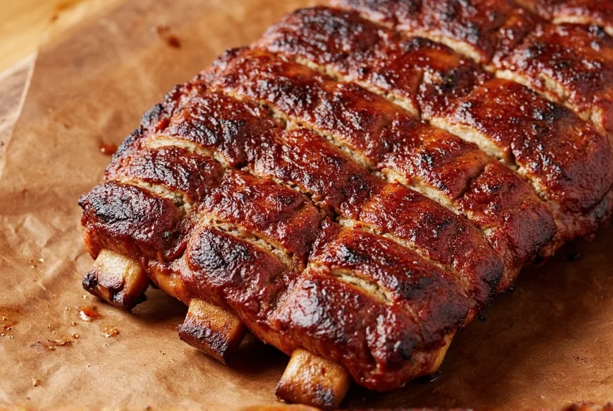 Flanken ribs being grilled on a charcoal BBQ