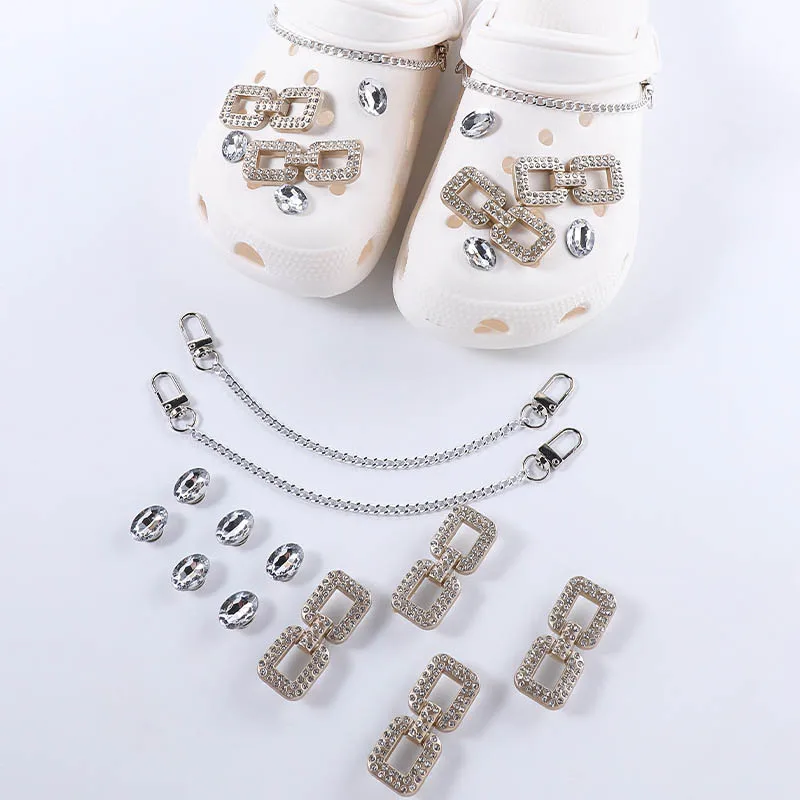

Jachon Bling Shoe Charms For Clog Different Shoe Charm With Crystal Rhinestone Shoe Decorations, Same as picture