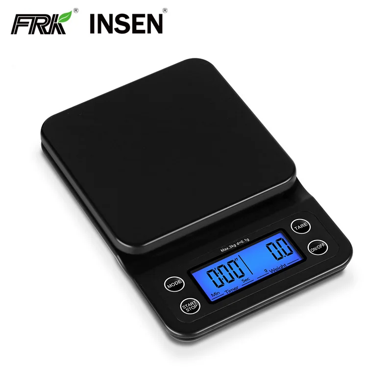 

Full ABS Plastic Electronic 3000G 0.1G Drip Digital Coffee Weighing Scale With Timer Function, Customized color